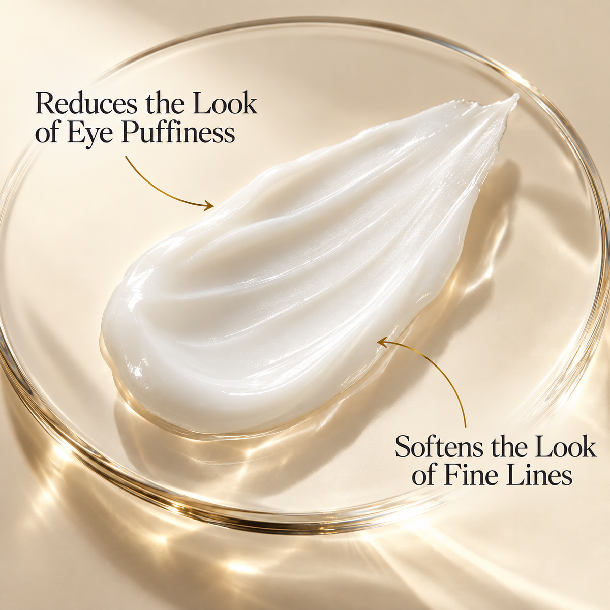 NUVERQA Peptide Eye Gel-Cream jar on draped ivory fabric